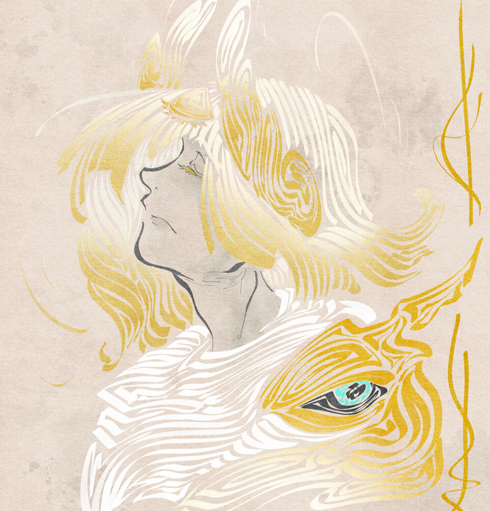 Calligraphy portrait angel